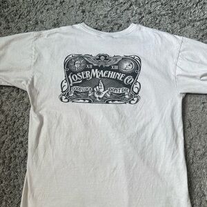 Loser machine Skelton wings White Graphic Tee